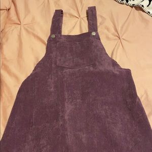 Purple ribbed overalls